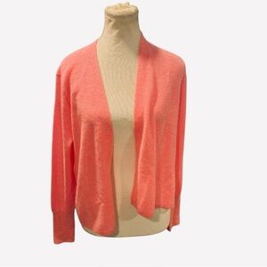 NEW White + Warren Women’s Soft 100% Cashmere Ruched Back Cardigan SIZE Medium
